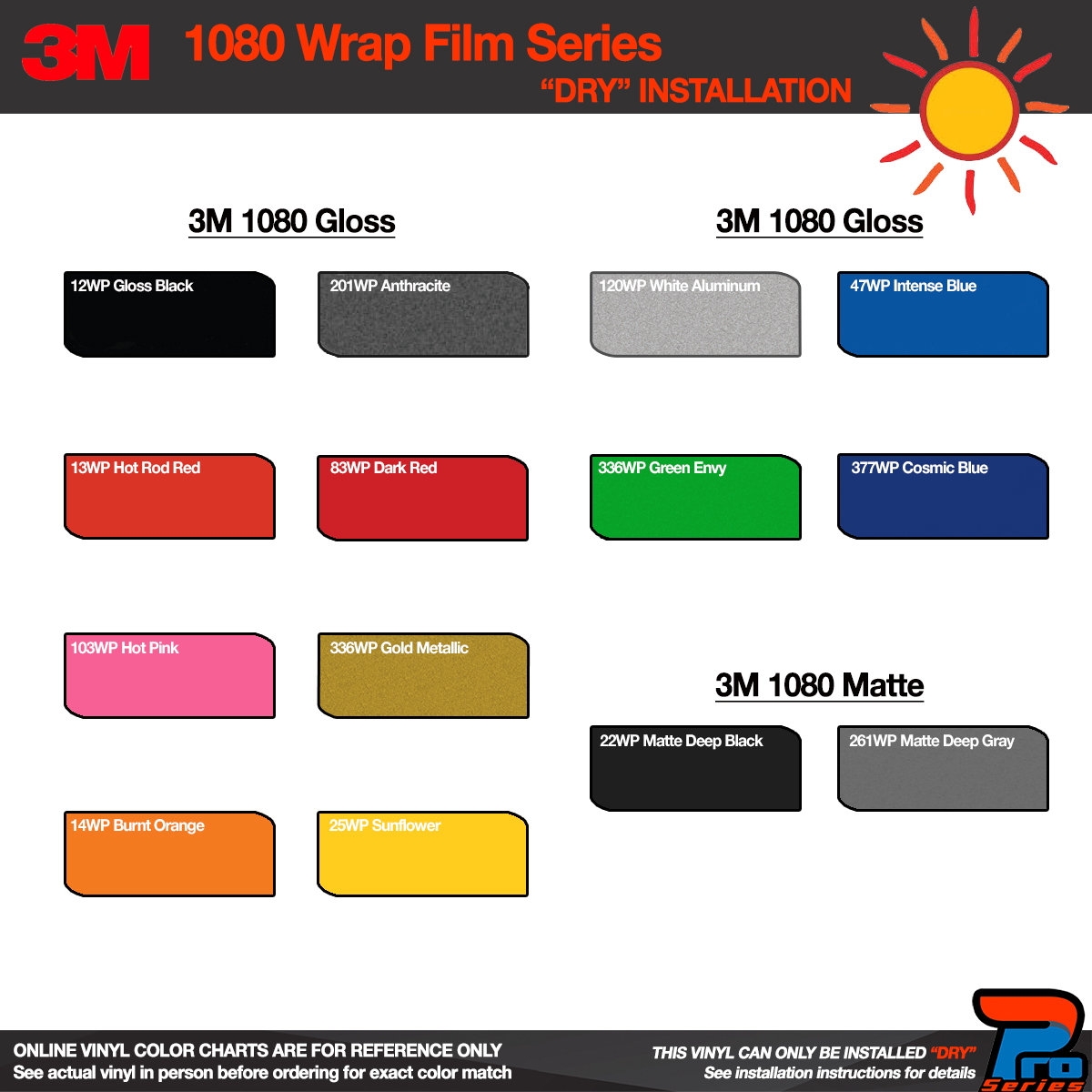 3m 1080 Series Color Chart