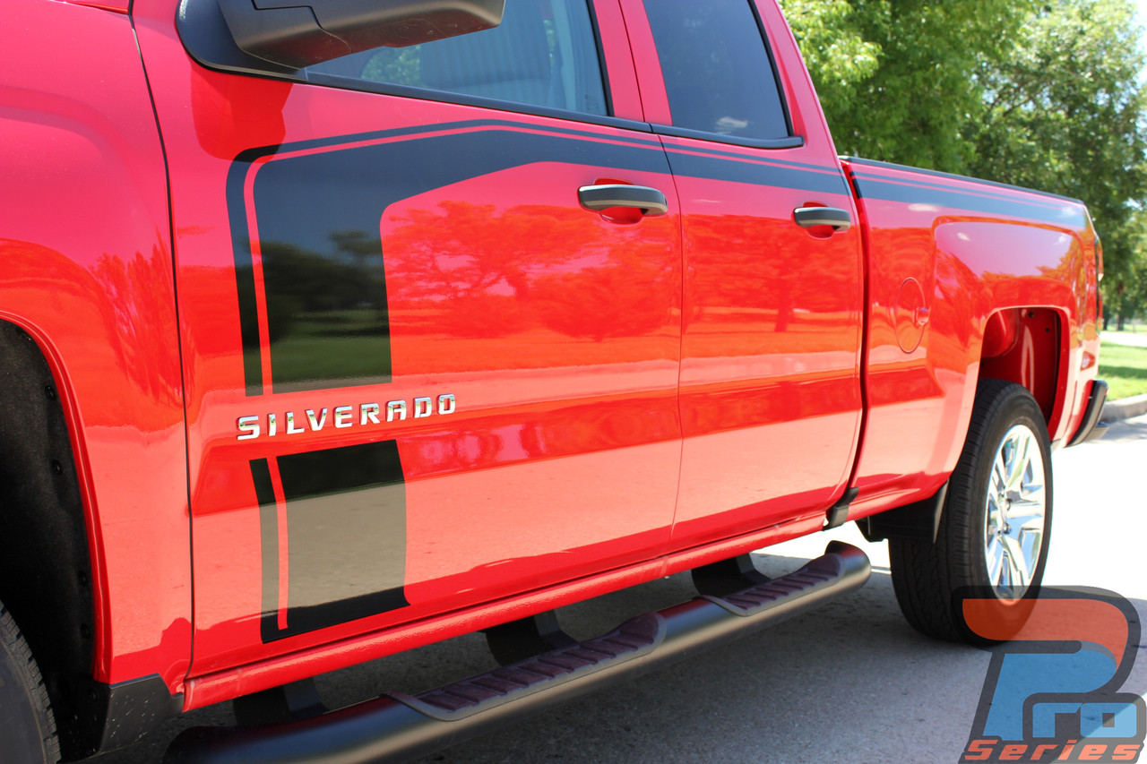 Chevy Silverado Hood Door Stripe Vinyl Graphic Decal ...