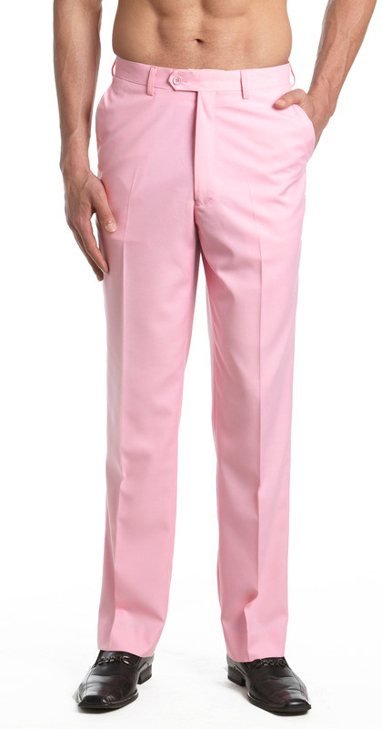 Mens Pink Dress Pants | Solid Color Pants