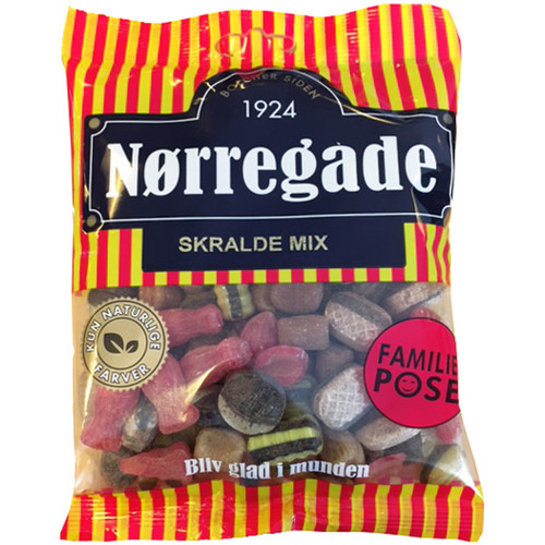 Nørregade (Norregade) Skralde Mix Danish hard licorice mix with 310g ...