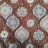 Blue Floral on Brown Fabric Swatch