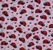Lady Bugs on Pink Fabric Swatch