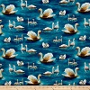 Swans on Blue Fabric Swatch