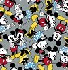 Gray Mickey & Minnie Gray Flannel Fabric Swatch
