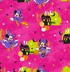 Minnie Pink Halloween Flannel Fabric Swatch