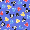 Blue Mickey Mouse Heads Fabric Swatch