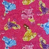 Princesses on Hot Pink Fabric Swatch