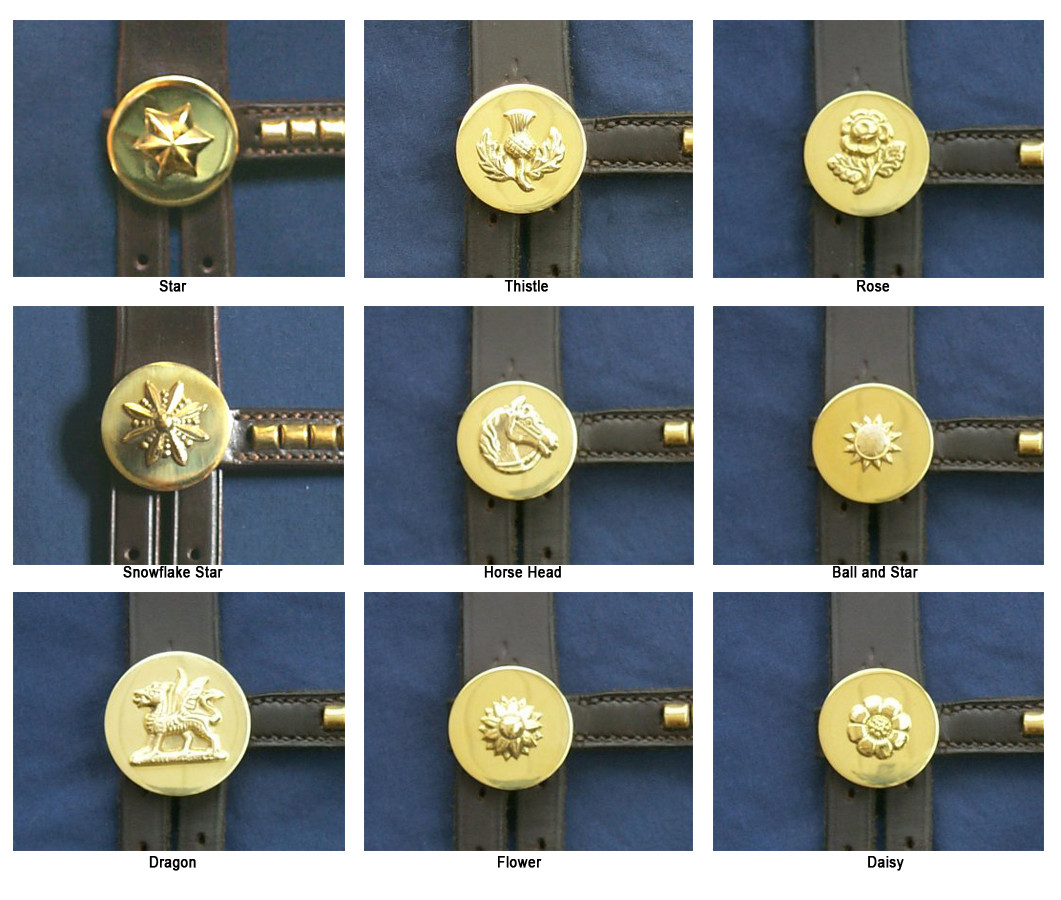 Brass Bridle Rosettes