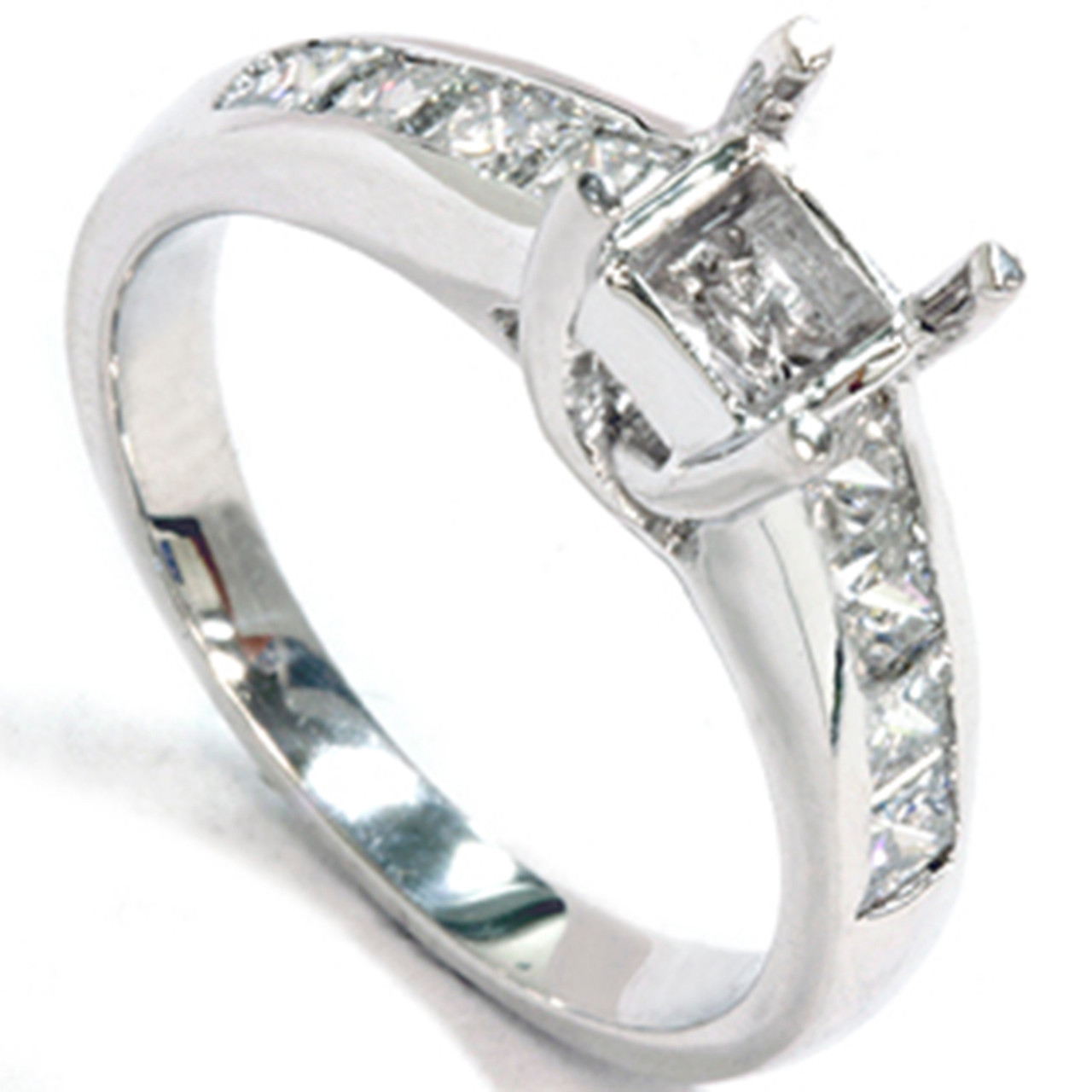 Pockets princess cut diamond engagement rings cathedral setting plus