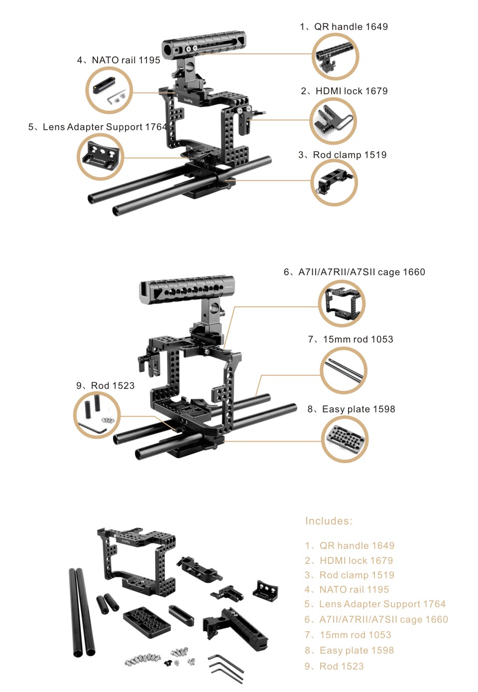 SMALLRIG SONY A7II/A7RII/A7SII/ILCE-7M2/ILCE-7RM2/ILCE-7SM2 Accessory Kit