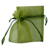 100 Organza Jewelry Bag Gift Pouch Olive Green 2.75x3.5"