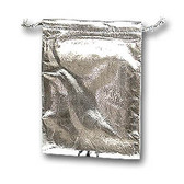 100 Metallic Fabric Bag Jewelry Gift Pouch Silver 6X8"