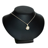 Padded Neck Bust Necklace Low Profile Display 4.5"H Black Leather