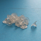 100 Clear Rubber Back Earring Stoppers Large