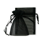 100 Organza Jewelry Bag Gift Pouch Black 4X6"