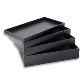 Stackable Jewelry Display Utility Tray Plastic Black 1"H