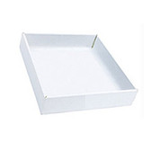 Half Size Stackable Utility Tray Plastic White 1"H