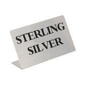 Metal Showcase Sign "Sterling Silver"