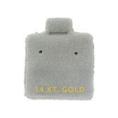 100 Puff Earring Pads 1 x 1" Grey 14KT GOLD