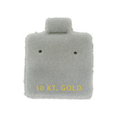 100 Puff Earring Pads 1 x 1" Grey 10KT GOLD