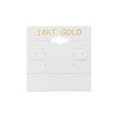100 Plastic Earring Hanging Card 2"x2" White 14KT GOLD