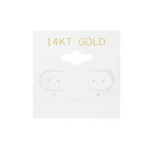 100 Plastic Earring Hanging Card 1.5"x1.5" White 14KT GOLD