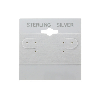 100 Plastic Earring Hanging Card Sign 2x2 Grey STERLING SILVER