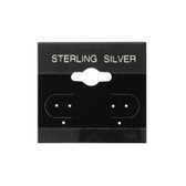 100 Plastic Earring Hanging Card 1.5"x1.5" Black STERLING SILVER