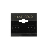 100 Plastic Earring Hanging Card 1.5"x1.5" Black 14KT GOLD
