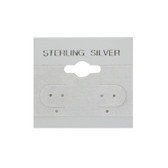 100 Plastic Earring Hanging Card 1.5"x1.5" Grey STERLING SILVER