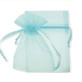 100 Organza Jewelry Bag Gift Pouch Light Blue 3x4"