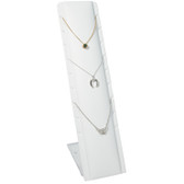 Pendant Necklace Chain Display Adjustable Stand White Leather