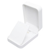 Round Corner Leather Pendant Earring Jewelry Gift Box White