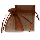 100 Organza Jewelry Bag Gift Pouch Brown 4X6"