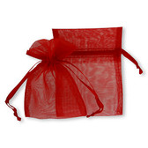 100 Organza Jewelry Bag Gift Pouch Red 4X6"