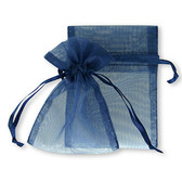100 Organza Jewelry Bag Gift Pouch Navy Blue 3X4"