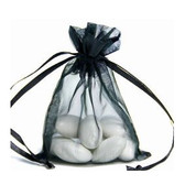 100 Organza Jewelry Bag Gift Pouch Black 5x7"