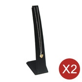 2 Necklace Chain Pendant Display Stand Black Velvet