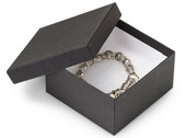 Jewelry Bangle Watch Box 3 5/8x 3 5/8" x 2" Black Linen