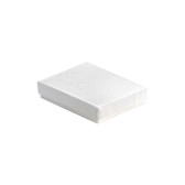 100 Earring Pin Box 2" x 1 1/2" x 3/4" (Shipping Friendly) White Swirl