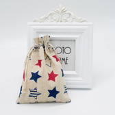 25 Jewelry Gift Pouch 4x5.5" Cotton Bags US. Flag
