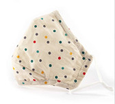Reusable Cotton Washable Kids Face Mask Individual Sealed Polka Dots