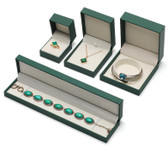 Faux Leather Jewelry Gift Boxes Green