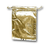 100 Metallic Fabric Bag Jewellery Gift Pouch Gold 4x4.75"