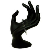 Hand Form Ring Bracelet Chain Display Black