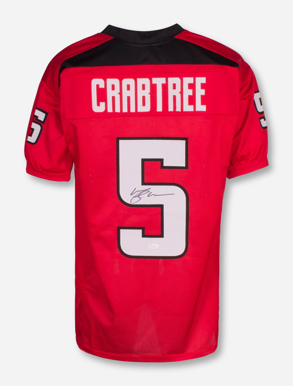 Texas Tech Michael Crabtree Signed #5 Red College Style Jersey