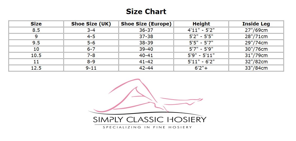 Size Chart For Stockings