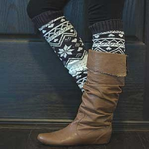 Knit Winter Leg Warmer Boot AccessorieGrey