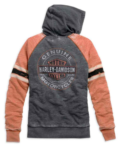 Harley-Davidson® Women's Genuine Oil Can Burnout Hoodie, Colorblocked ...