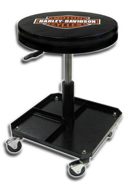 Harley DavidsonR Bar Shield Shop Stool Swivel Adjusted Seat Height P4766 Harley DavidsonR Bar Shield Shop Stool Swivel Adjusted Seat Height P4766